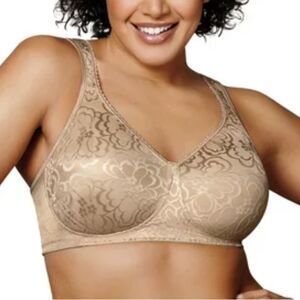 Playtex 18 Hour Ultimate Lift & Support Wireless Bra Size 36C Nude 4745 Feminine